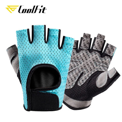 CoolFit Breathable Gym Gloves - Silicone Palm for Weightlifting & Crossfit