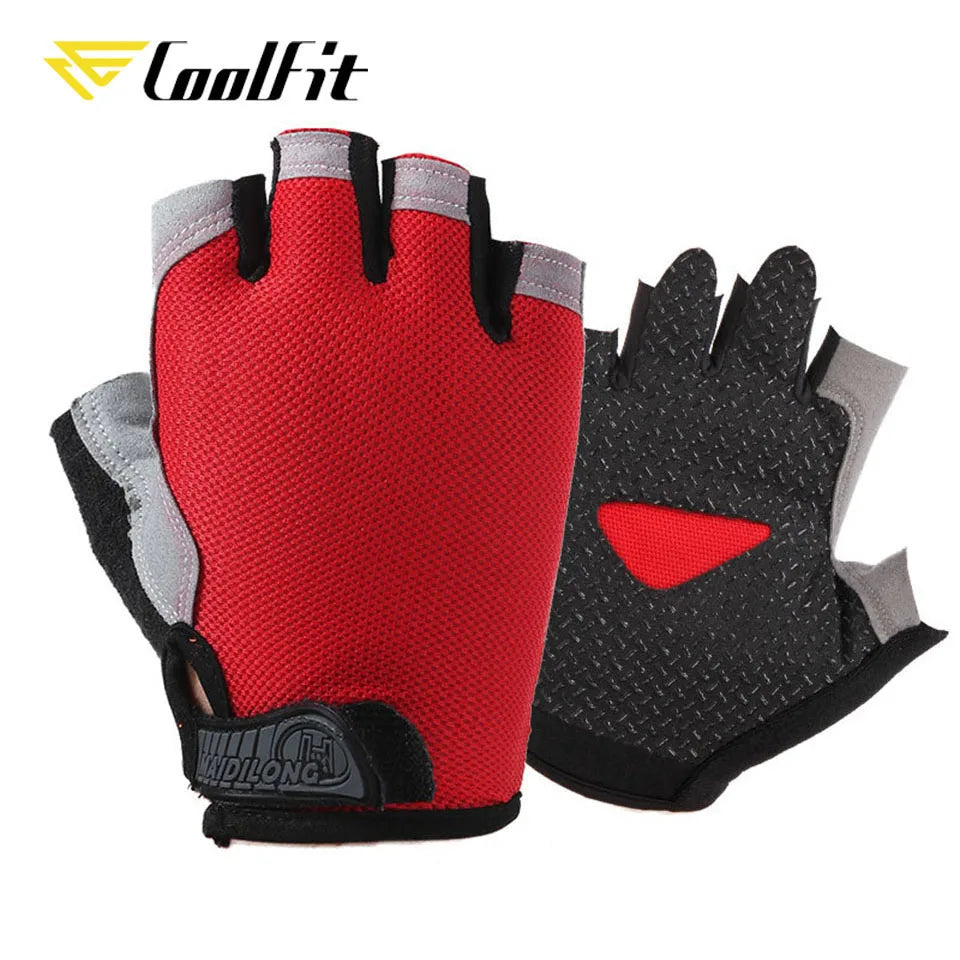 CoolFit Breathable Gym Gloves - Silicone Palm for Weightlifting & Crossfit