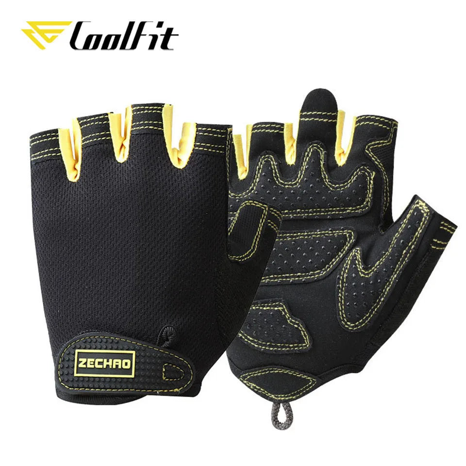 CoolFit Breathable Gym Gloves - Silicone Palm for Weightlifting & Crossfit