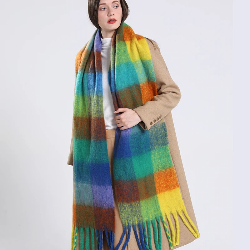 Regenbogen-Pashmina-Winterschal