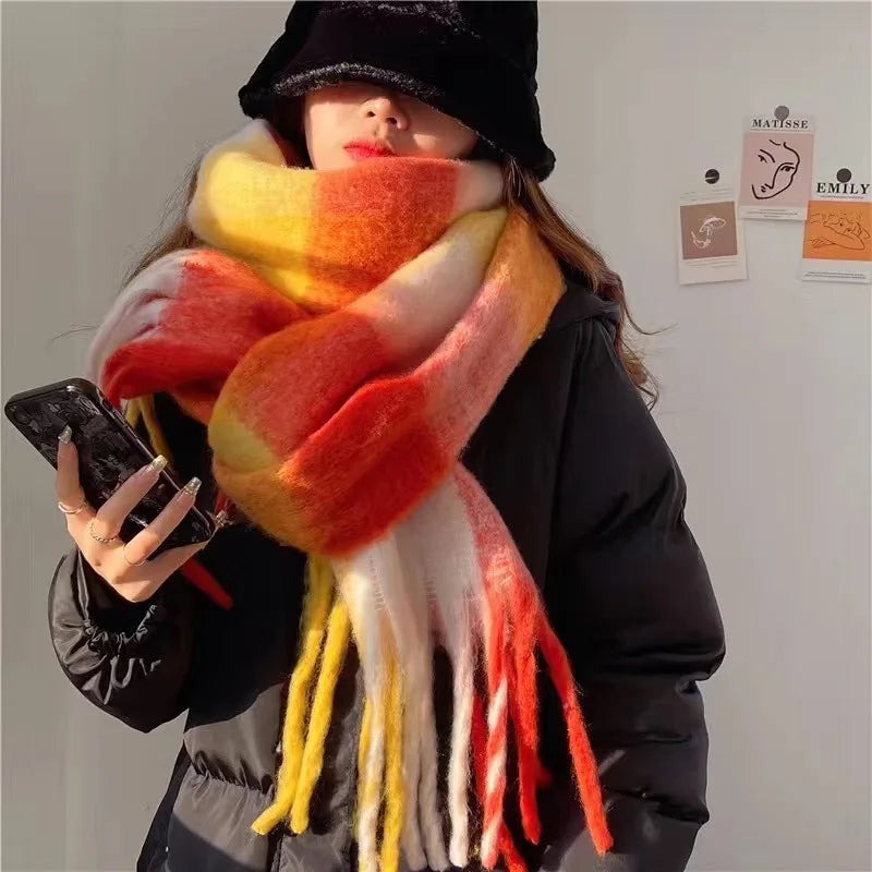 Regenbogen-Pashmina-Winterschal