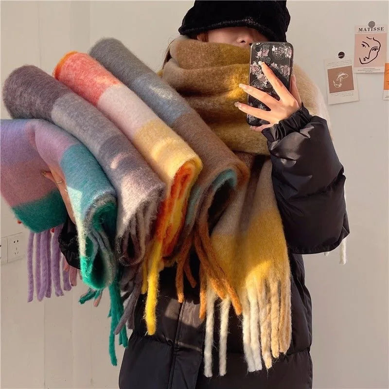 Regenbogen-Pashmina-Winterschal