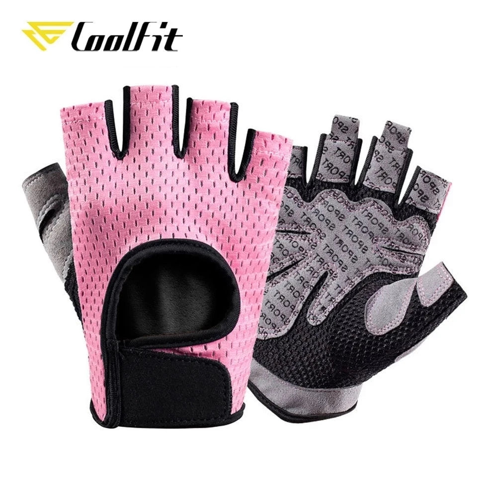 CoolFit Breathable Gym Gloves - Silicone Palm for Weightlifting & Crossfit