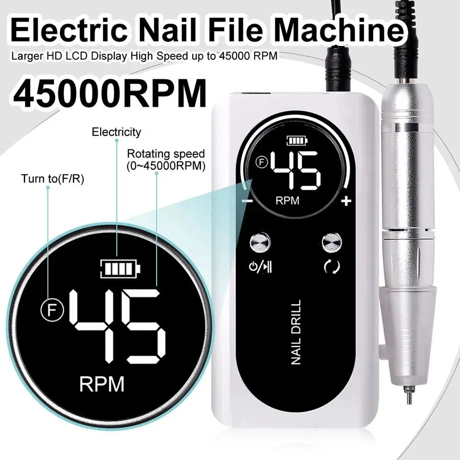 Máquina de Unhas Profissional 45000RPM