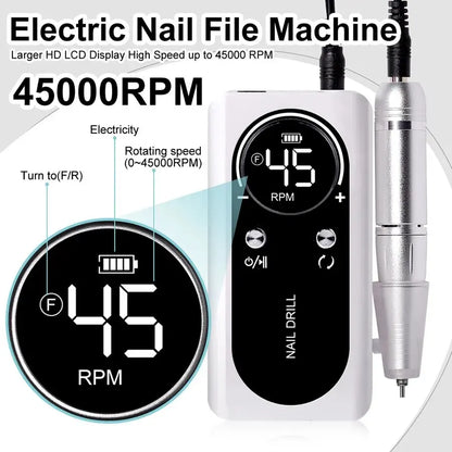 Máquina de Unhas Profissional 45000RPM