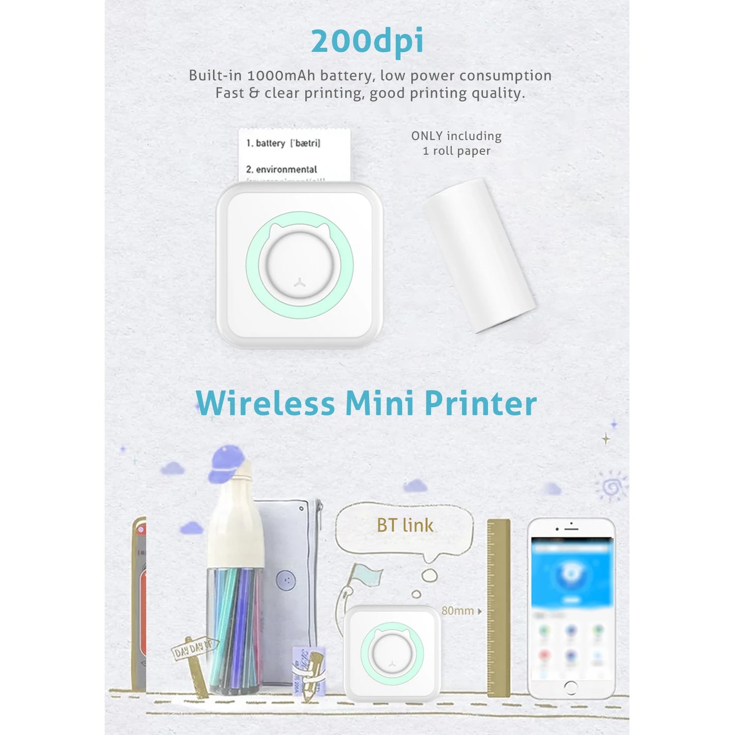 Portable Mini Thermal Printer